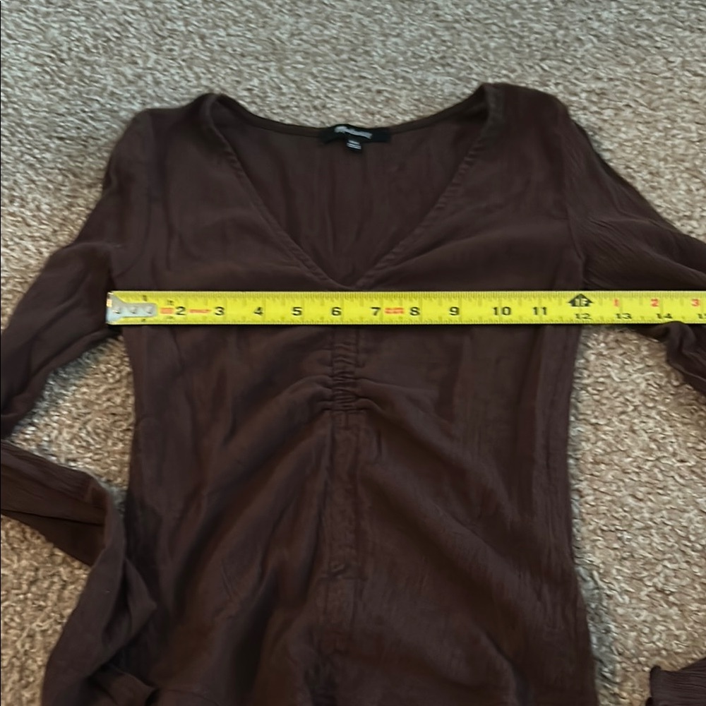Madewell Brown Long Sleeve Top - Picture 6 of 8